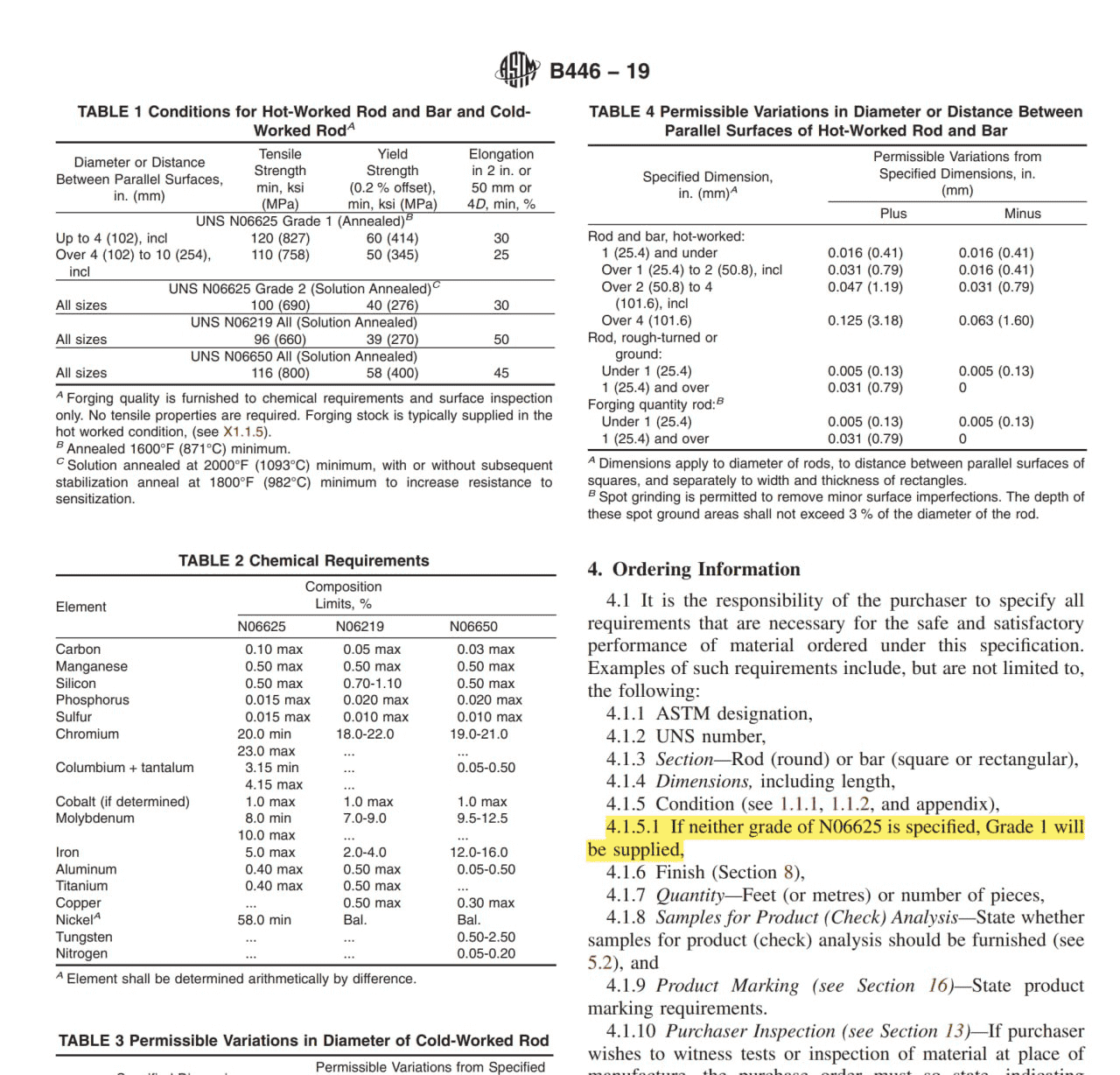 ASTM clause GR requirement default interpretation